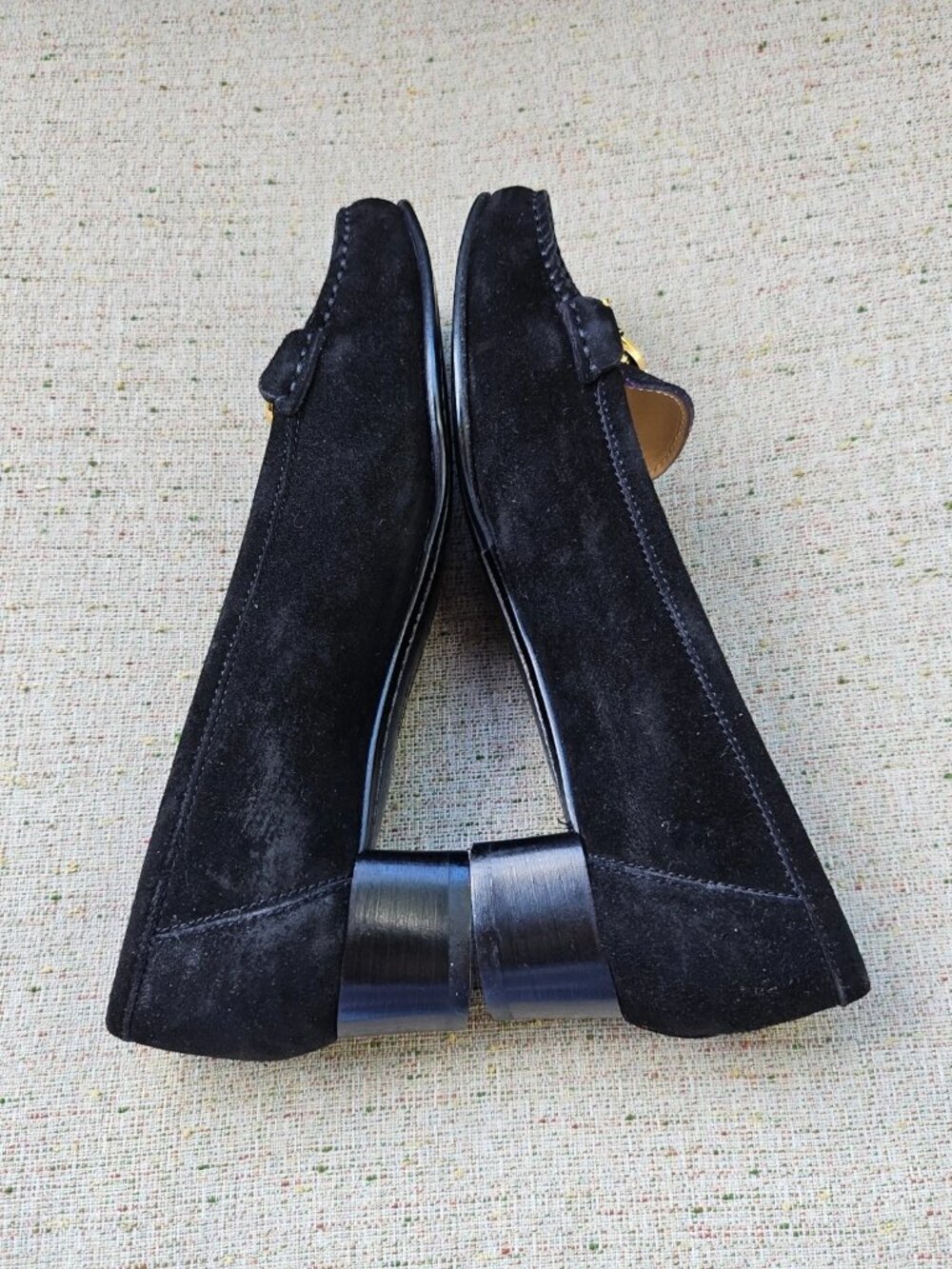 Vintage Salvatore Ferragamo Women Shoes Black Suede Leather Slip On Sz4.5 Italy - Picture 7 of 11